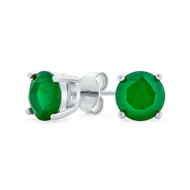 Round Cabochon Green Jade CZ Halo Stud Earrings Gift 925 Solid Sterling Silver Round Cabochon Green Jade CZ Halo Stud Earrings Gift 925 Solid Sterling Silver